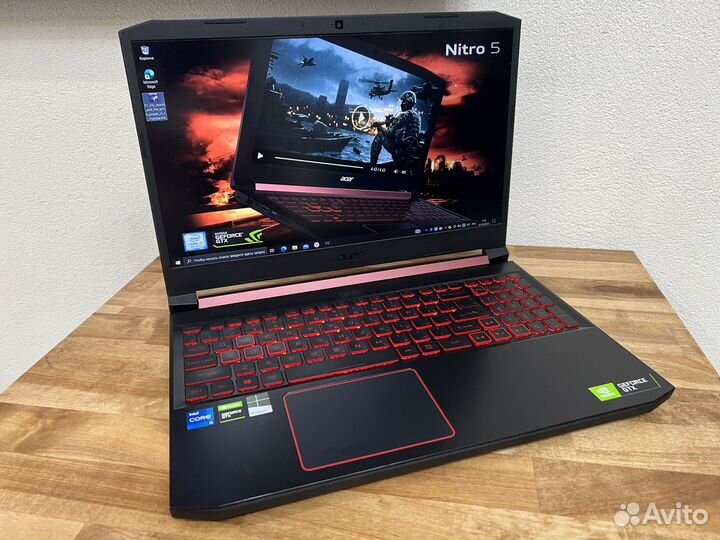 Монстр Nitro 8 ядер i5-8300H 12Gb SSD 512 GTX 1050