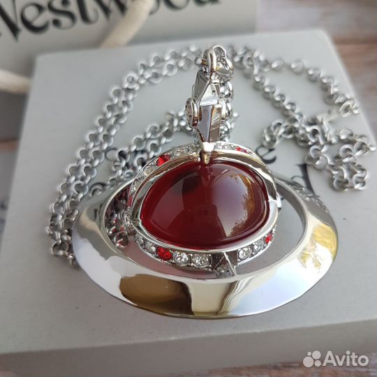 Подвеска Vivienne Westwood orb Сатурн 6см красная