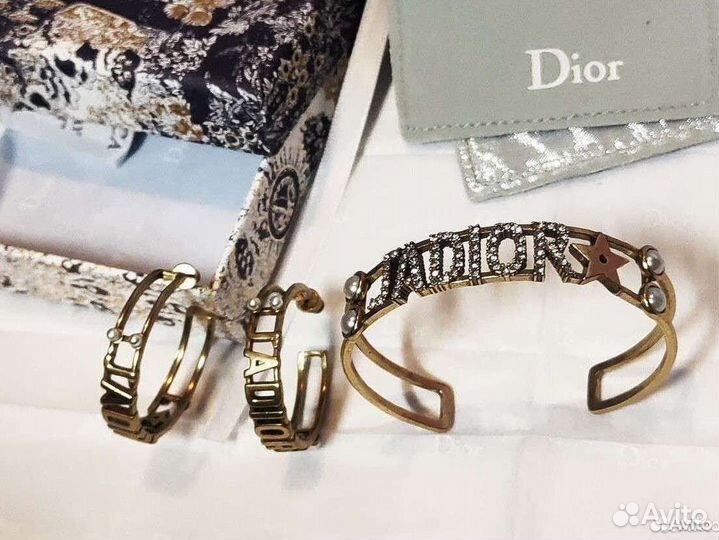Dior серьги браслет премиум качество Диор