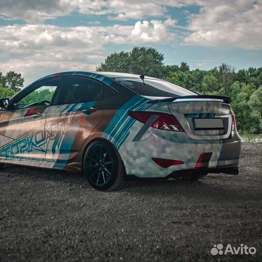 Высокий спойлер AER для Hyundai Solaris 2010-2016