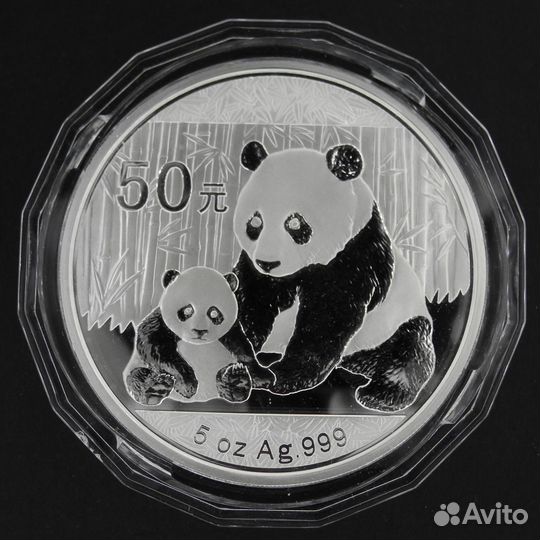 Китай 50 юаней, Панда Серебро 999 5 унций