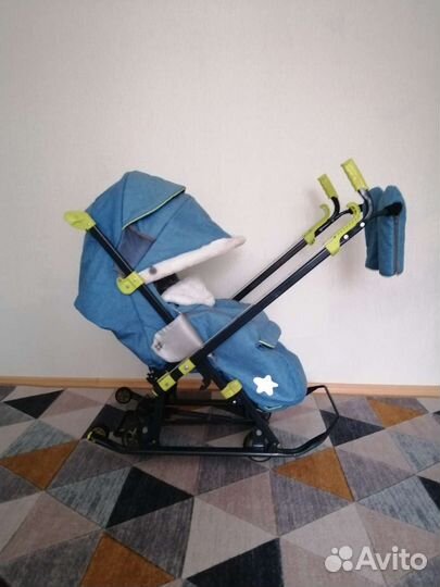 Детские санки коляска с колесами