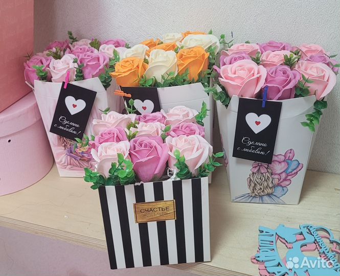 Букетик из мыльных роз 9