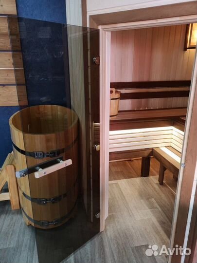 Дверь стеклянная для сауны бронза doorwood