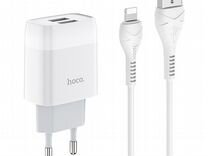 Зарядники "Hoco" + кабели iPhone, 3 разных