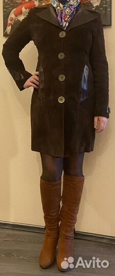 Пальто замшевое демисезонное 42-44 р