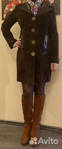 Пальто замшевое демисезонное 42-44 р