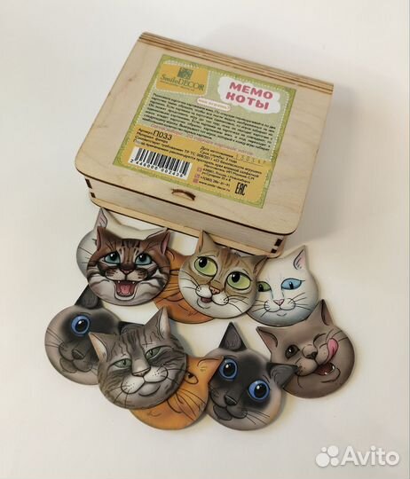 Настольная игра Мемо коты для малышей