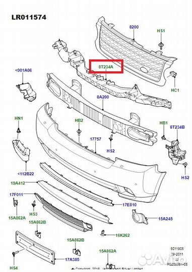 Кронштейн переднего бампера Range Rover 2010 L322