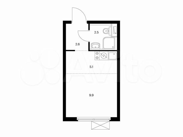 Квартира-студия, 20,1 м², 3/14 эт.