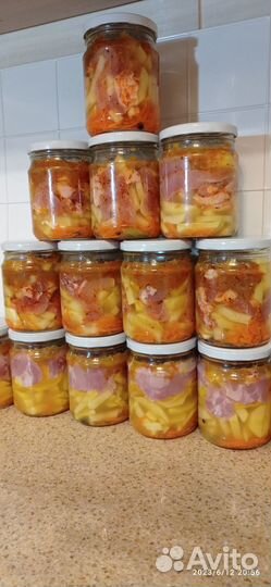 Консервы: картофель с мясом тушëные/ суп с мясом