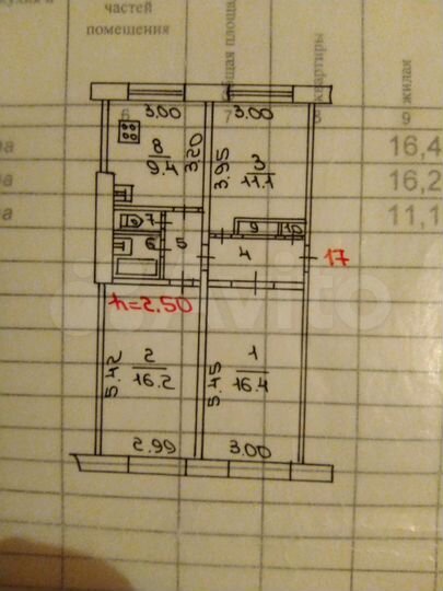3-к. квартира, 64 м², 5/5 эт.