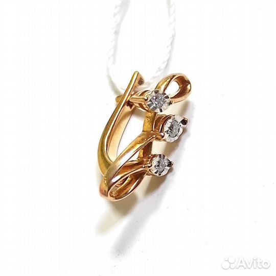 Золотые серьги с камнем