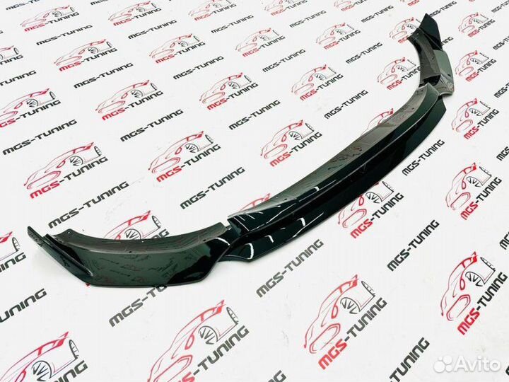 Губа переднего бампера BMW X4 G02 черный глянец