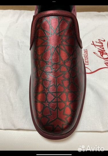 Слипоны Christian Louboutin бордовые