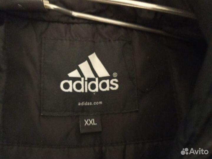 Пуховик зимний мужской adidas чёрный