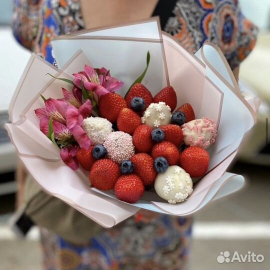 Клубничный букет, клубника в шоколаде