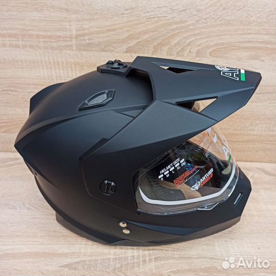 Шлем эндуро мотард черный матовый