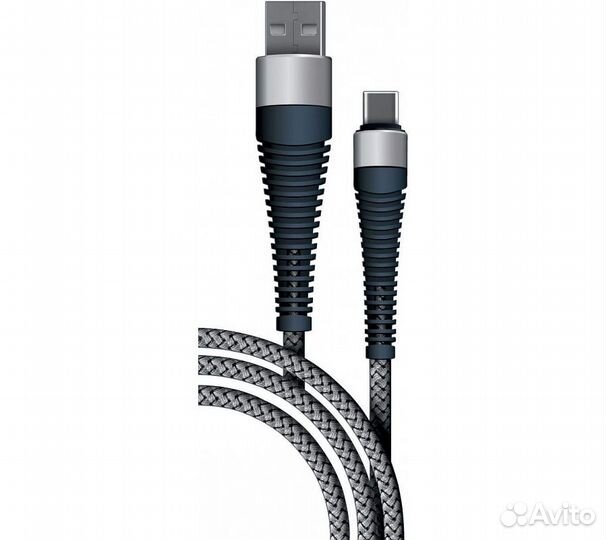 Дата-кабель borasco USB - Type C, 3А, 1м, Fishbone