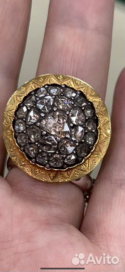 Старинное кольцо с алмазами