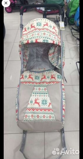Санки коляска Галактика снежинка новые