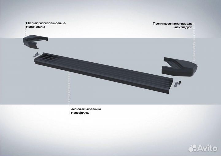 Пороги-подножки (комплект) rival F180ALB94031