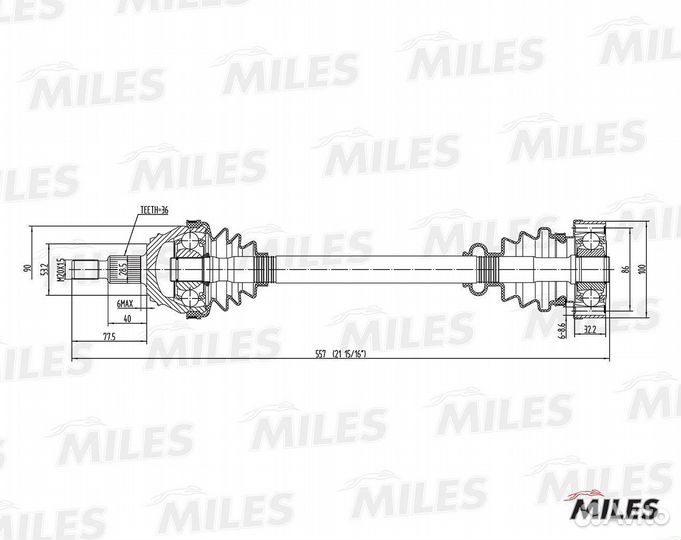 Привод в сборе передний левый Audi VW Golf 4 МКПП
