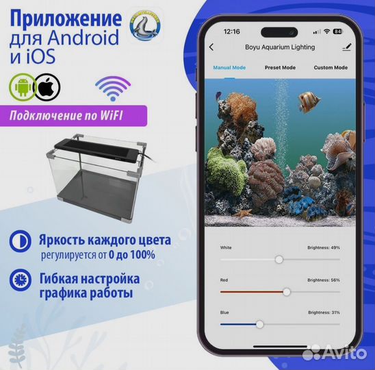 Светильник для аквариума Boyu ZN90