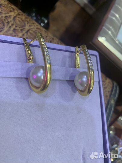 Серьги под золото