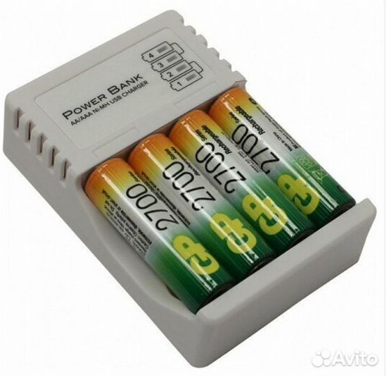 Аккумуляторы + Зарядное устройство GP 2700 mA