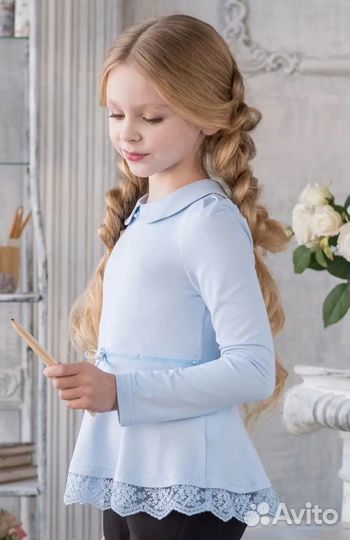 Блузка для девочки школьная 128 р