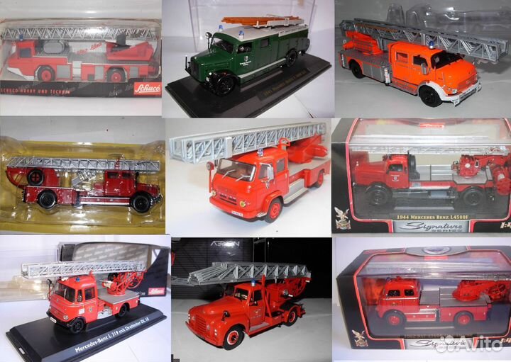 1:43 пожарный Mercedes Magirus Rosenbauer и другие