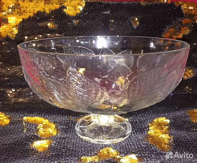 Ваза для фруктов на ножке хрусталь