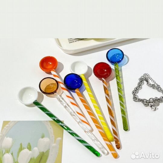 Ложка стеклянная десертная подарок