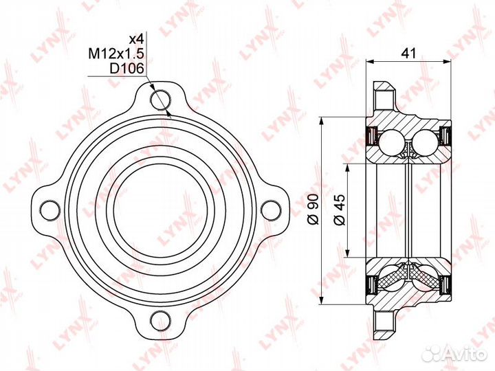 Подшипник ступицы задний с ABS BMW 5(E60/61) 2.0-5.0 04 / 6(E63 / 4) 3.0-5.0 04 / 7(E65-7) 3.0-6.0