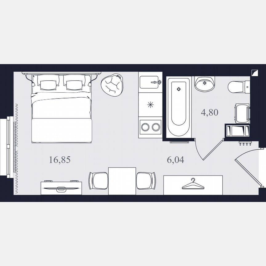 Апартаменты-студия, 27,7 м², 8/24 эт.