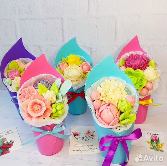 Зефирный букет. Зефирные цветы