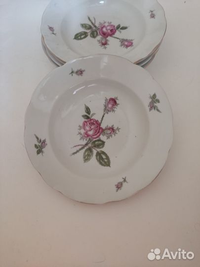 Фарфоровые тарелки, глубокие, гдр, 5шт