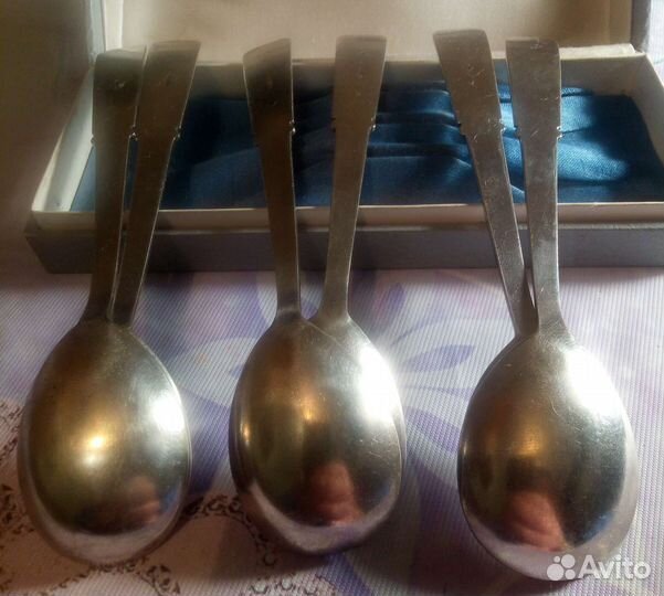 Ложки чайные и щипчики мельхиор СССР
