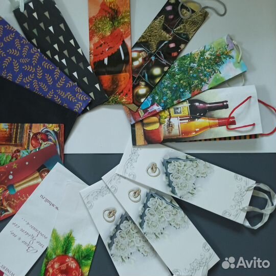 Подарочный пакет под бутылку / цена за всё