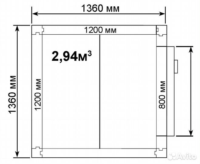 Камера V2.94 (1360x1360x2200) Полюс