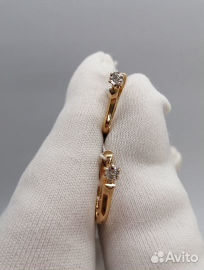 Серьги с природным камнем Золото