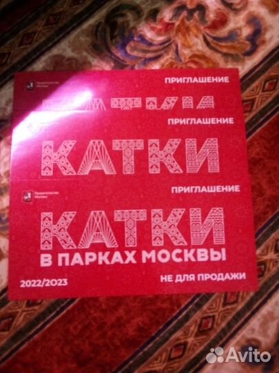 Билеты на каток на весь 2023 год