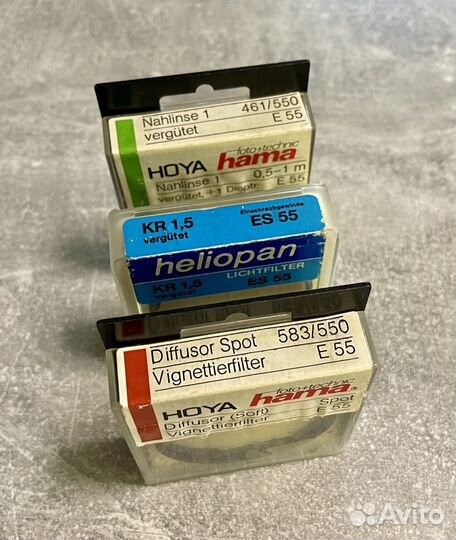 Светофильтры 55 mm heliopan и hama hoya