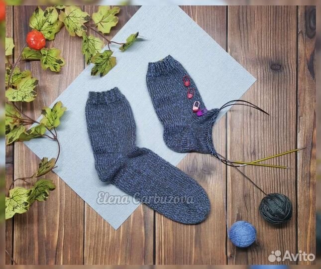 Вязаные Мужские Носки 42/43р(ручной работы)