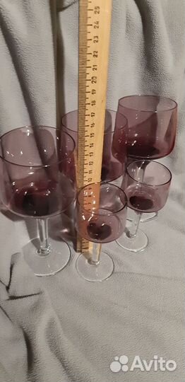 Рюмки и фужеры. Цветное стекло. СССР
