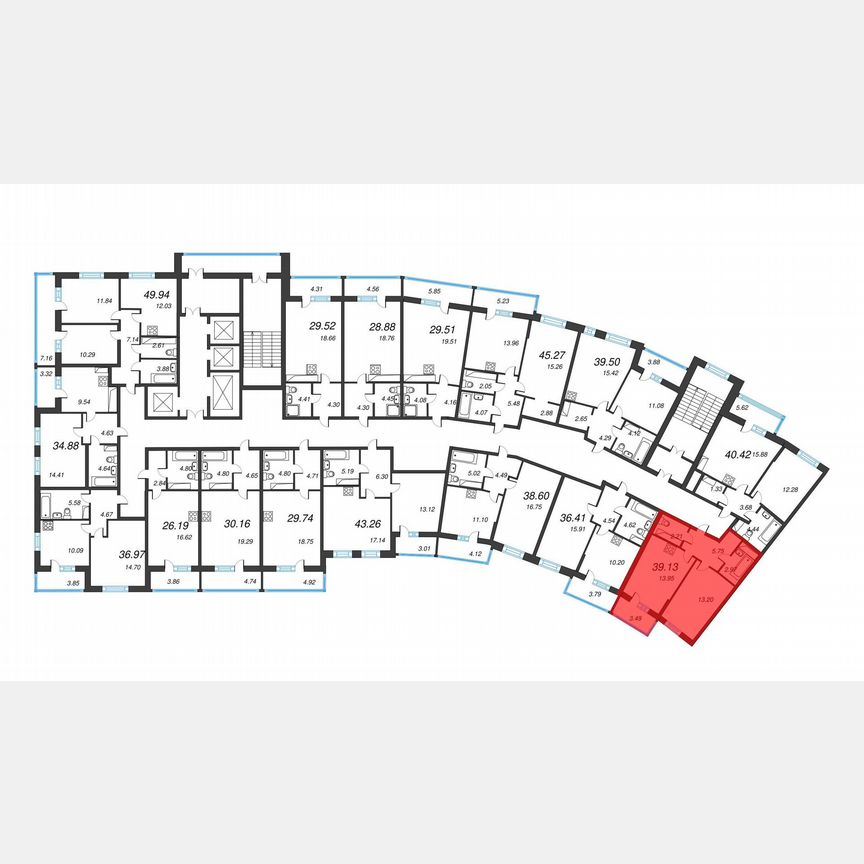 1-к. квартира, 41,6 м², 17/22 эт.