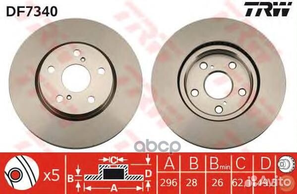 Тормозной диск DF7340 TRW