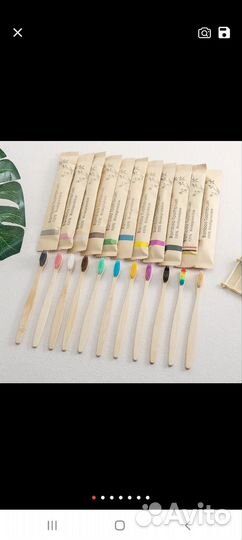 Набор зубных щеток бамбук натуральный эко 10 штук