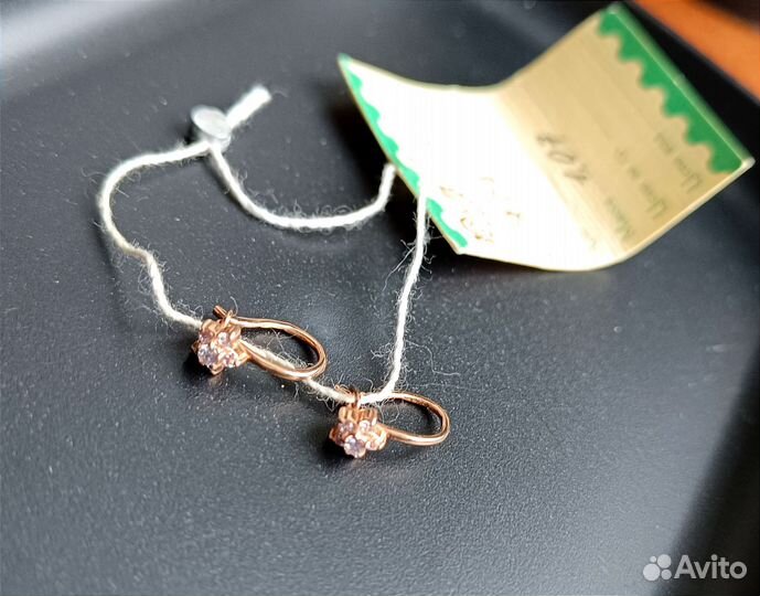 Золотые серьги детские 585 пробы